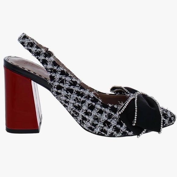 Betsey Johnson Camyla Metallic Pointed Toe Slingback Holiday Heels Size 6.5 - Picture 1 of 10